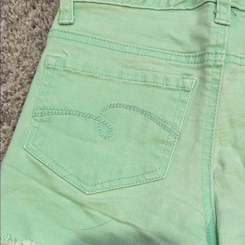 Justice Light Green Denim Kids Shorts